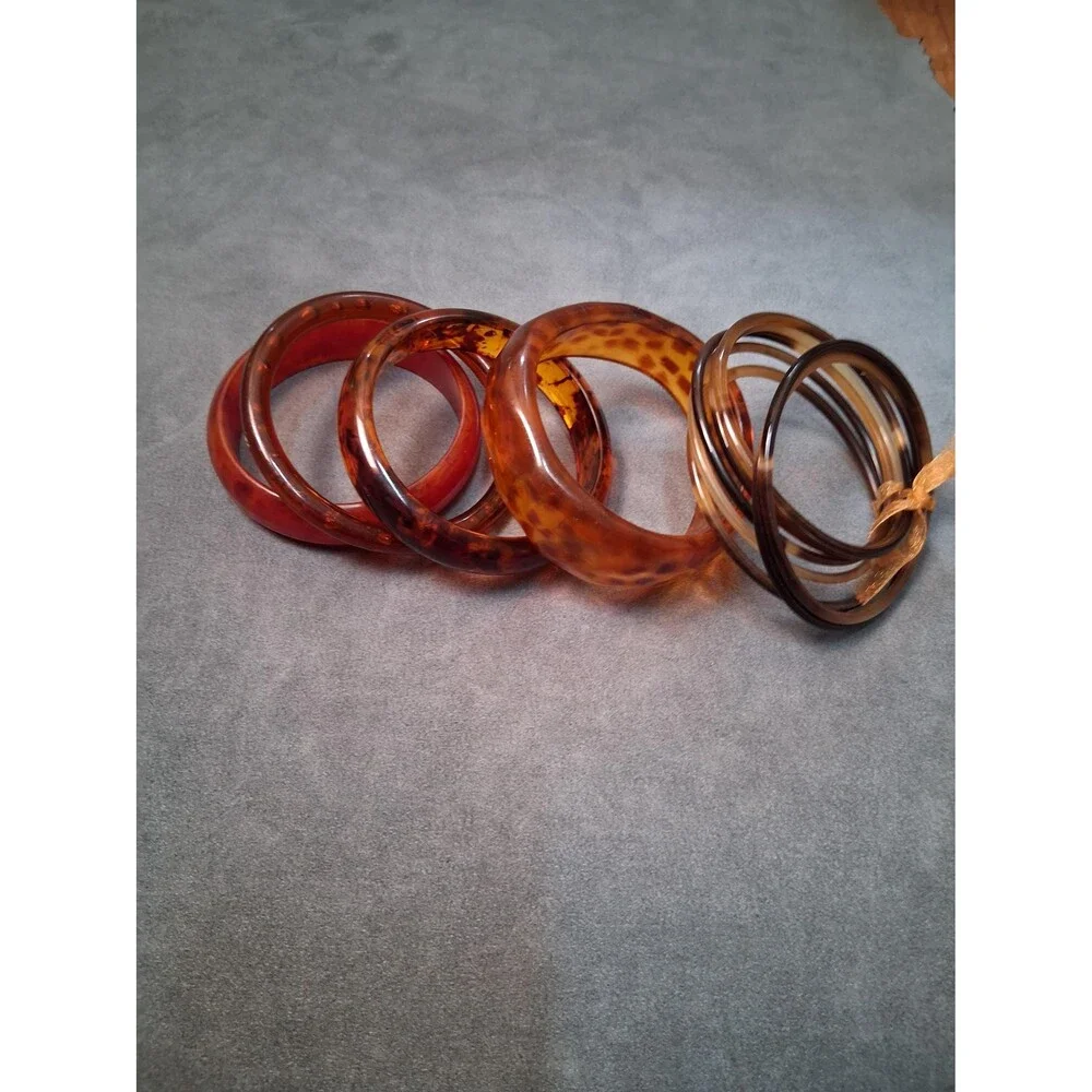 Vintage Faux Tortoiseshell Bracelet Lot (11)